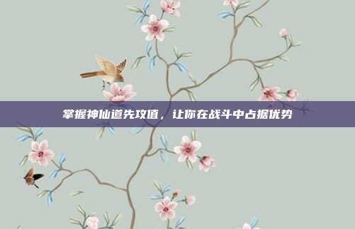 掌握神仙道先攻值，让你在战斗中占据优势