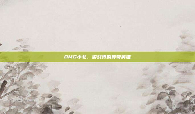 OMG小北，游戏界的传奇英雄