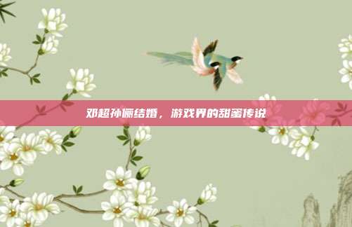 邓超孙俪结婚，游戏界的甜蜜传说