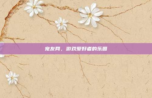 宠友网，游戏爱好者的乐园