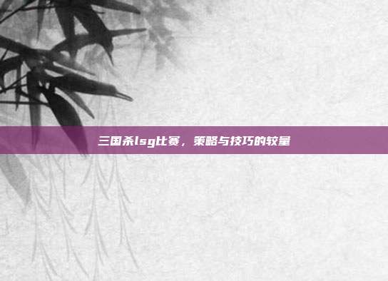 三国杀lsg比赛，策略与技巧的较量