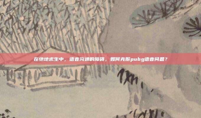 在绝地求生中，语音沟通的障碍，如何克服pubg语音问题？