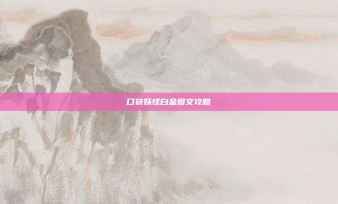 口袋妖怪白金图文攻略