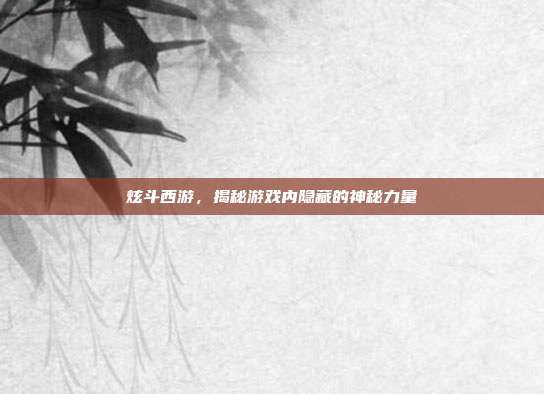 炫斗西游，揭秘游戏内隐藏的神秘力量