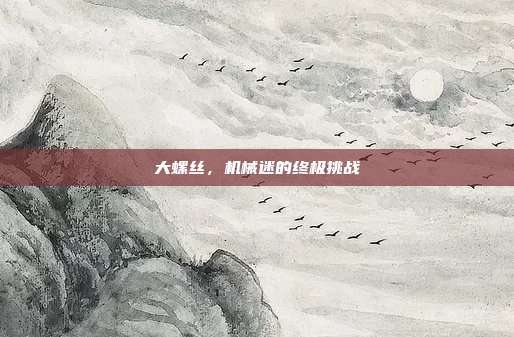 大螺丝，机械迷的终极挑战