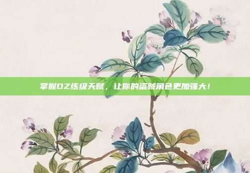 掌握DZ练级天赋，让你的盗贼角色更加强大！