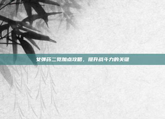 女弹药二觉加点攻略，提升战斗力的关键