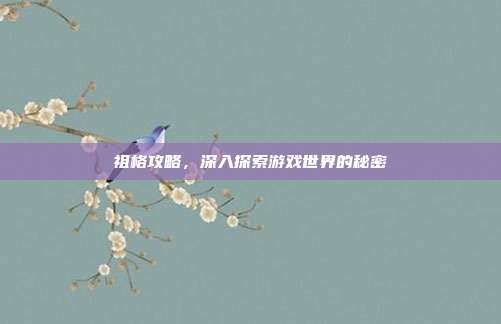 祖格攻略,深入探索游戏世界的秘密