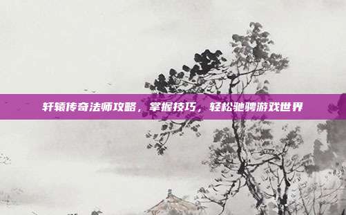 轩辕传奇法师攻略,掌握技巧,轻松驰骋游戏世界
