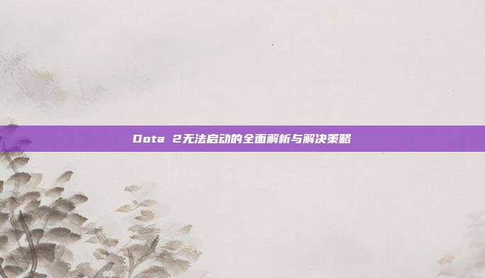 Dota 2无法启动的全面解析与解决策略