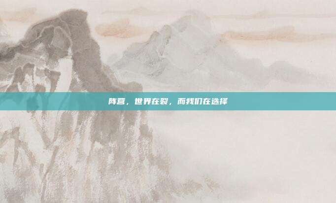 阵营，世界在裂，而我们在选择