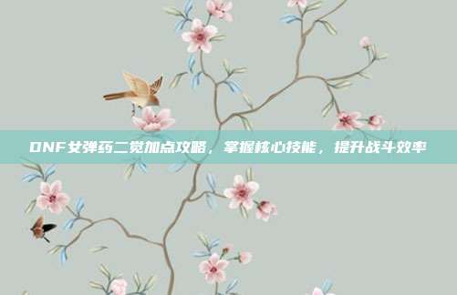 DNF女弹药二觉加点攻略,掌握核心技能,提升战斗效率