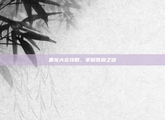 黑龙大会攻略,掌握胜利之道