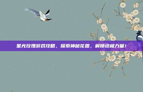 星光玫瑰游戏攻略,探索神秘花园,解锁终极力量!