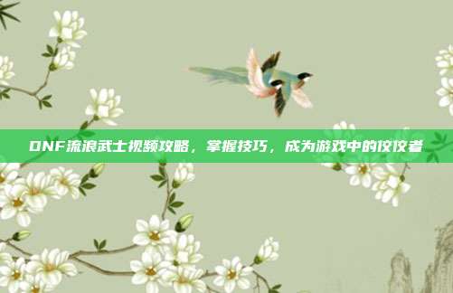 DNF流浪武士视频攻略,掌握技巧,成为游戏中的佼佼者