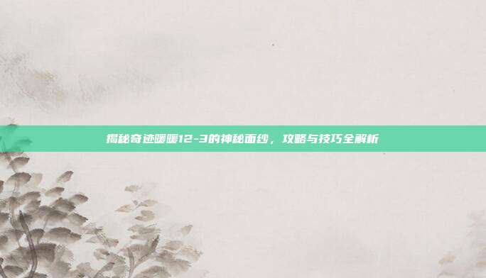 揭秘奇迹暖暖12-3的神秘面纱,攻略与技巧全解析