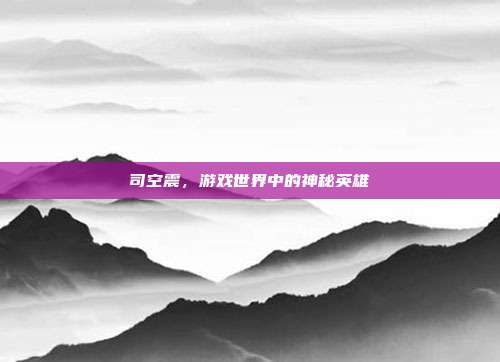 司空震，游戏世界中的神秘英雄