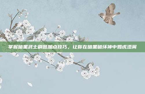 掌握暗黑武士刷图加点技巧,让你在暗黑破坏神中如虎添翼