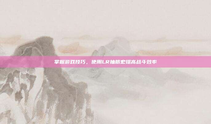 掌握游戏技巧,使用LR抽筋宏提高战斗效率