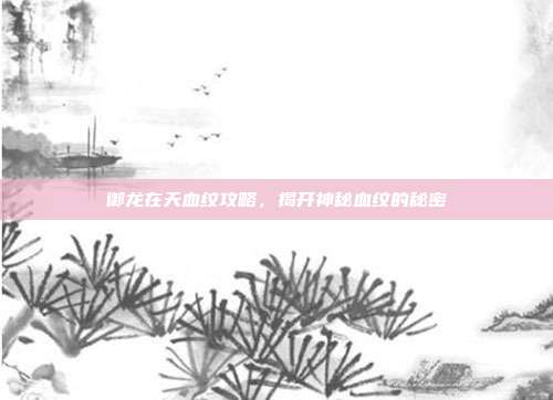 御龙在天血纹攻略,揭开神秘血纹的秘密