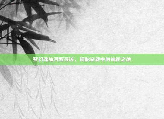 梦幻诛仙河阳寻访,揭秘游戏中的神秘之地