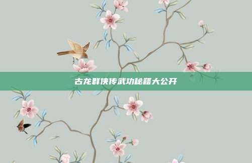 古龙群侠传武功秘籍大公开
