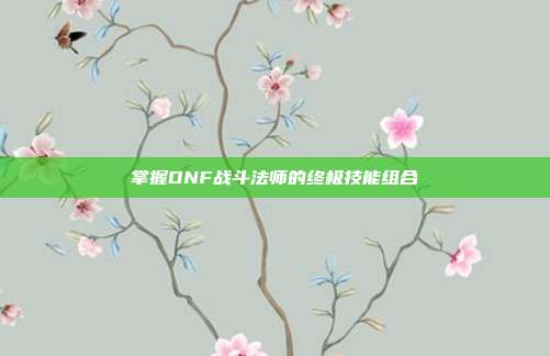 掌握DNF战斗法师的终极技能组合