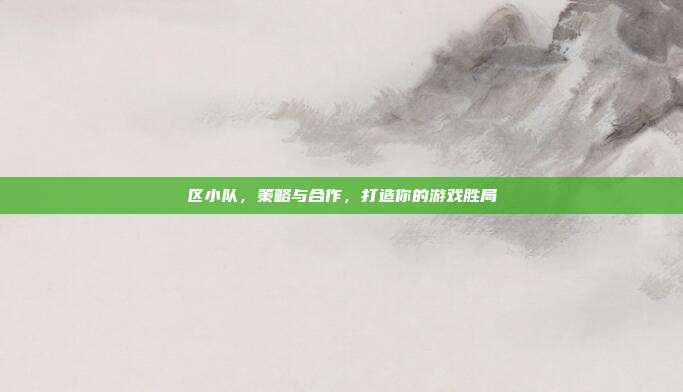 区小队,策略与合作,打造你的游戏胜局