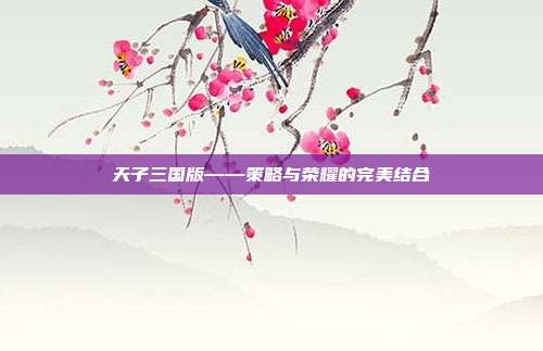 天子三国版——策略与荣耀的完美结合