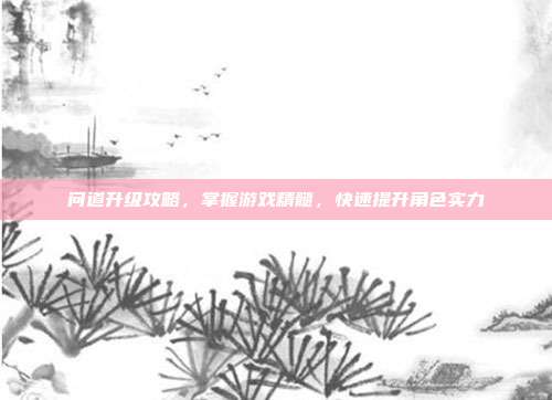 问道升级攻略,掌握游戏精髓,快速提升角色实力