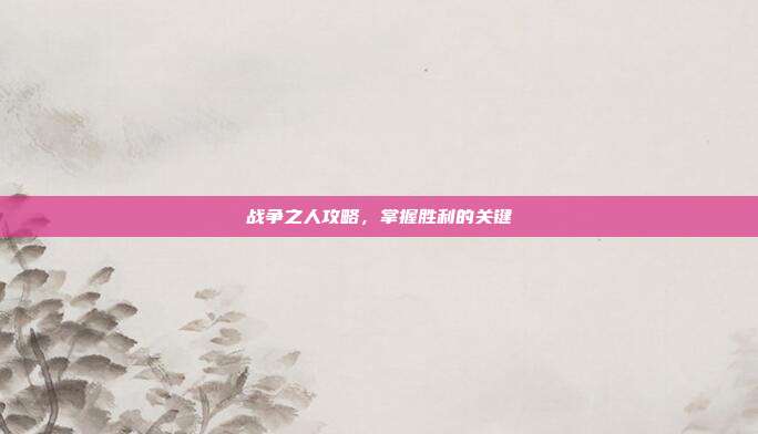 战争之人攻略,掌握胜利的关键