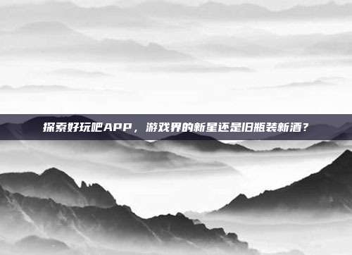 探索好玩吧APP,游戏界的新星还是旧瓶装新酒?