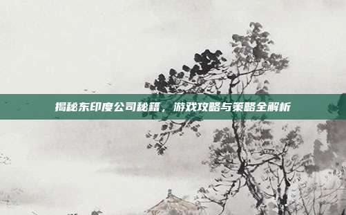 揭秘东印度公司秘籍,游戏攻略与策略全解析