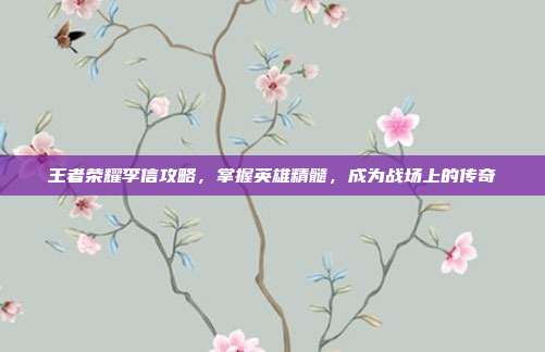 王者荣耀李信攻略,掌握英雄精髓,成为战场上的传奇
