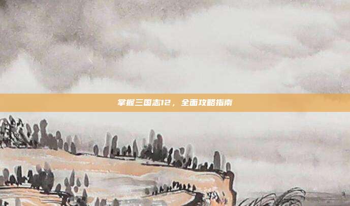 掌握三国志12，全面攻略指南
