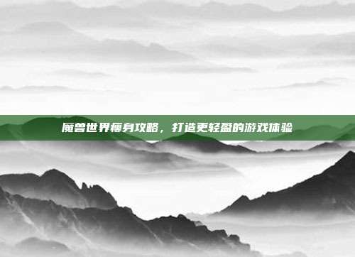 魔兽世界瘦身攻略,打造更轻盈的游戏体验