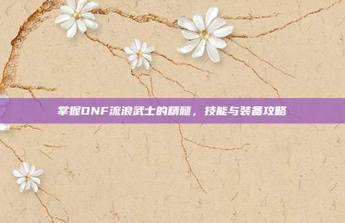 掌握DNF流浪武士的精髓，技能与装备攻略