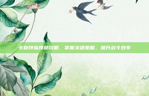 卡勒特指挥部攻略,掌握关键策略,提升战斗效率