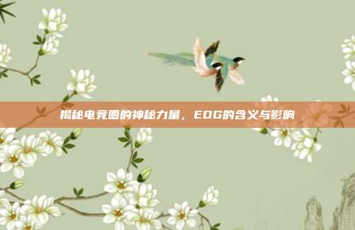 揭秘电竞圈的神秘力量,EDG的含义与影响