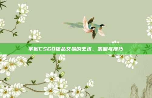 掌握CSGO饰品交易的艺术,策略与技巧