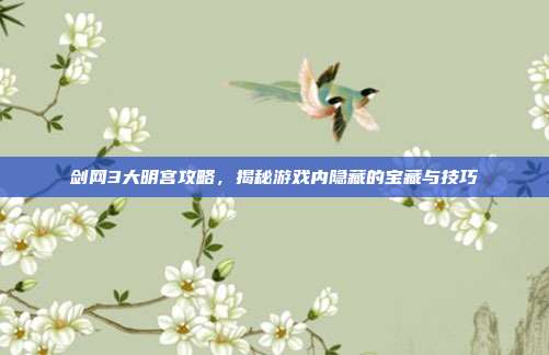 剑网3大明宫攻略,揭秘游戏内隐藏的宝藏与技巧