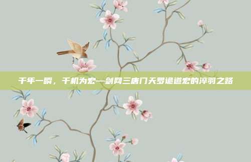 千年一瞬，千机为宏—剑网三唐门天罗诡道宏的淬羽之路