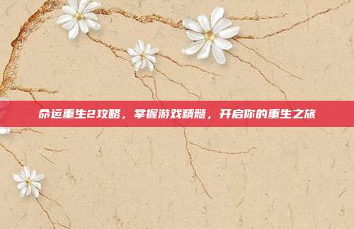 命运重生2攻略，掌握游戏精髓，开启你的重生之旅