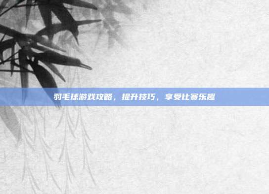 羽毛球游戏攻略，提升技巧，享受比赛乐趣