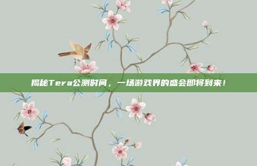 揭秘Tera公测时间，一场游戏界的盛会即将到来！