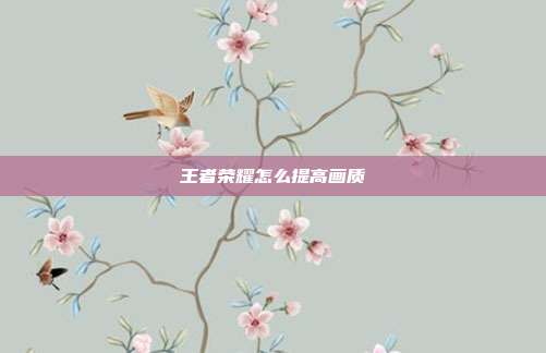 王者荣耀怎么提高画质