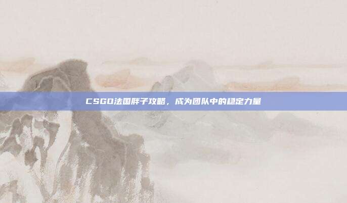 CSGO法国胖子攻略,成为团队中的稳定力量