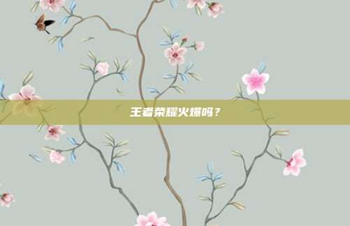 王者荣耀火爆吗?