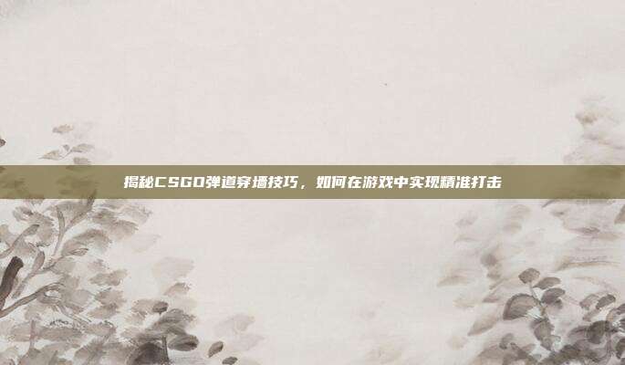揭秘CSGO弹道穿墙技巧,如何在游戏中实现精准打击