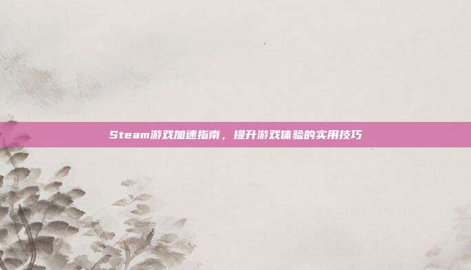 Steam游戏加速指南,提升游戏体验的实用技巧